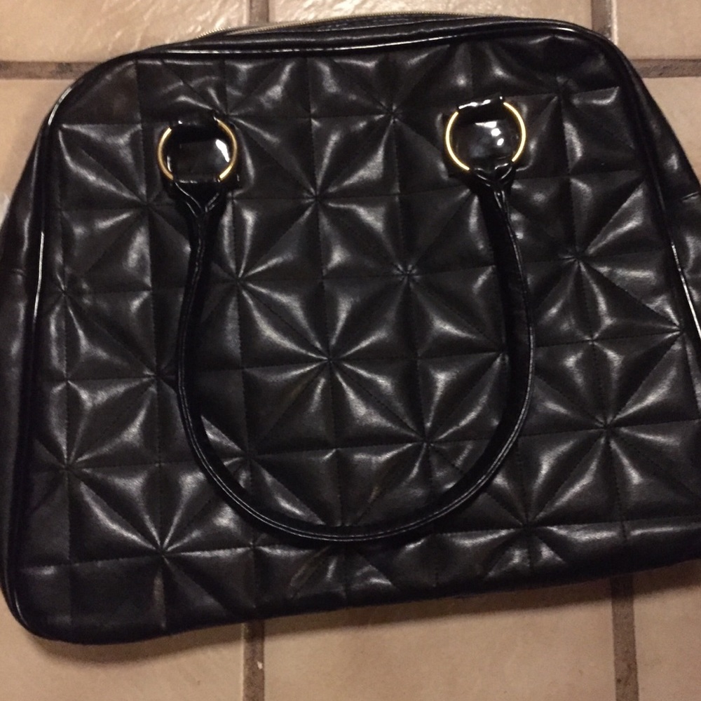 Lancôme black patent leather purse